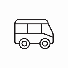 Passenger minivan transport icon vector sign