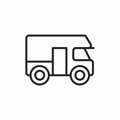 Family camping van icon vector sign