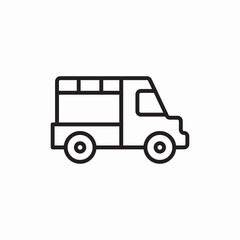 Camping trailer van icon vector sign