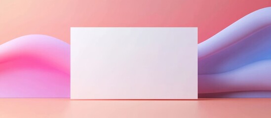 Obraz premium Minimalist blank card design on a colorful soft gradient background for versatile text and graphic placement opportunities