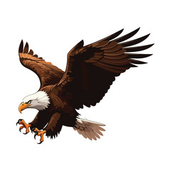 Cute Eagle Bird Cartoon Vector Icon Illustration. Animal Nature Icon Concept Isolated Premium Vector