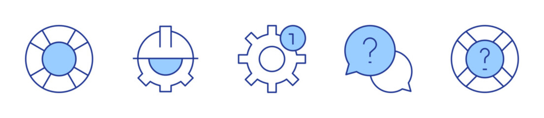 support, help, maintenance. Support Icon vector illustration. Line Duotone style. Editable stroke