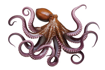 Obraz premium Elegant Octopus Isolated on a Crisp transparent PNG Background 