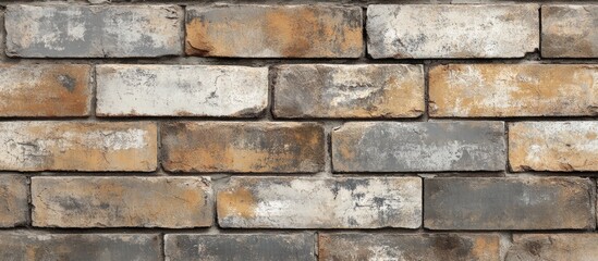 Obraz premium weathered brick wall texture with peeling paint and rustic colors for interior or exterior design backgrounds