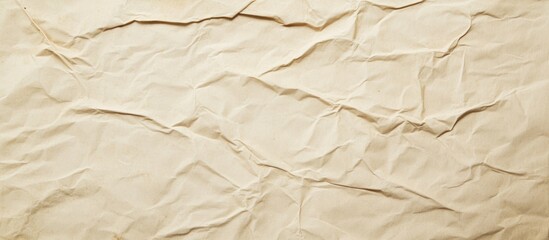 Crumpled beige paper texture background with vintage appearance for design and artistic use
