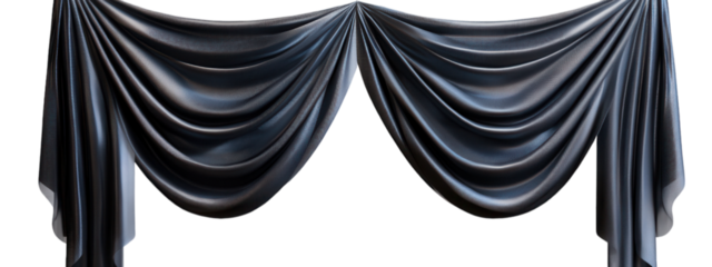 Elegant side drape curtain mockup with metallic grommets, perfect for showcasing interior design concepts, transparent background for versatility