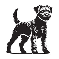 Border Terrier silhouette perfect for stylish and contemporary visuals - Border Terrier illustration - minimal Border Terrier vector - dog silhouette
