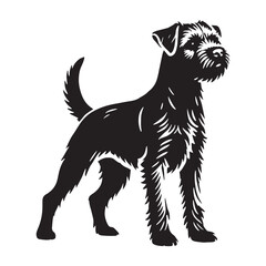 Border Terrier silhouette ideal for digital artwork and pet themes - Border Terrier illustration - minimal Border Terrier vector - dog silhouette
