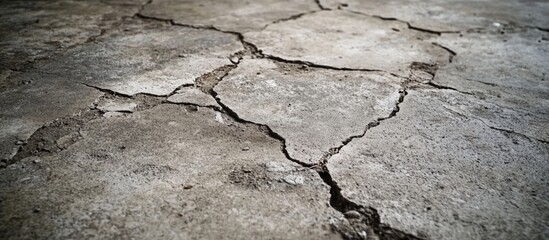 Obraz premium Cracked cement floor texture ideal for industrial or rustic backgrounds in design projects