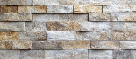 Obraz premium Rustic brick wall texture featuring intricate natural patterns in shades of gray and brown for architectural and design backgrounds.