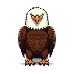 Cute Eagle Bird Cartoon Vector Icon Illustration. Animal Nature Icon Concept Isolated Premium Vector