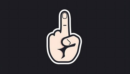 Hand pointing upwards icon on a black background