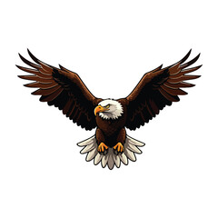 Cute Eagle Bird Cartoon Vector Icon Illustration. Animal Nature Icon Concept Isolated Premium Vector
