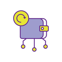 Cryptocurrency Wallet Backup icon vector stock illustration