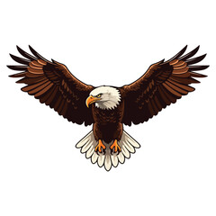 Obraz premium Cute Eagle Bird Cartoon Vector Icon Illustration. Animal Nature Icon Concept Isolated Premium Vector