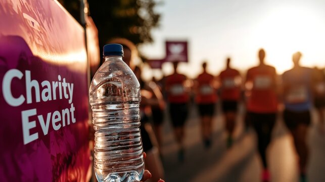Vibrant Charity Fun Run Diverse Volunteer Energy and Hydration Stations - Engaging Community Impact for Modern Health and Social Responsibility Campaigns