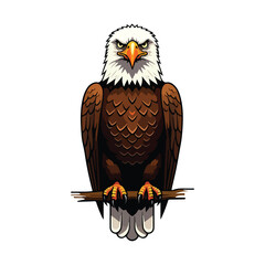 Cute Eagle Bird Cartoon Vector Icon Illustration. Animal Nature Icon Concept Isolated Premium Vector