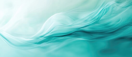 Fototapeta premium Turquoise abstract background with soft flowing textures and a gentle Gaussian blur effect for artistic and design use.
