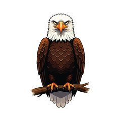 Cute Eagle Bird Cartoon Vector Icon Illustration. Animal Nature Icon Concept Isolated Premium Vector