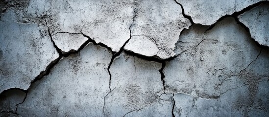 Textured old cement wall with visible cracks and imperfections showcasing weathered and aged surface details.