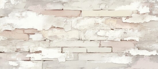 Fototapeta premium Textured vintage wall background with peeling paint in soft neutral tones ideal for design projects or artistic applications.