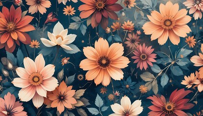 A vibrant array of autumnal flowers blossoms beautifully