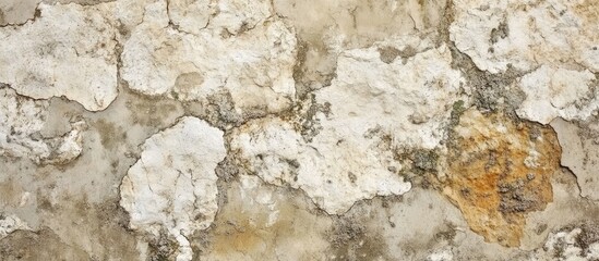 Beige stone wall texture with weathered details showcasing rustic charm for backgrounds and design projects.