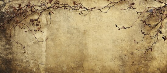 Obraz premium Vintage textured background with old bricks and creeping vines for artistic or architectural design concepts