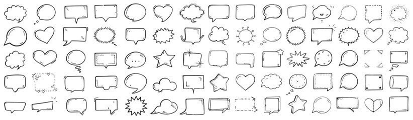 hand-drawn frame quote template with a doodle scribble border, featuring a speech bubble for messages, comments, and conversation. Ideal for comics, dialogue, reminders, stickers, and vector design el