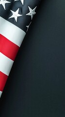 American Flag Draped on Dark Background