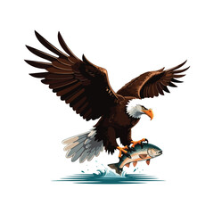 Obraz premium Cute Eagle Bird Cartoon Vector Icon Illustration. Animal Nature Icon Concept Isolated Premium Vector