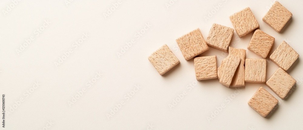 Poster minimalist success concept scrabble-inspired wooden tiles on soft white background - strategic busin