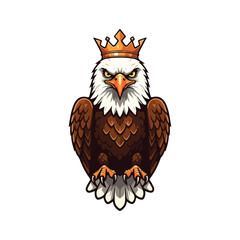Cute Eagle Bird Cartoon Vector Icon Illustration. Animal Nature Icon Concept Isolated Premium Vector