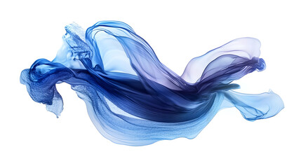 Flowing and Ethereal Blue Abstract Fluid Art Digital with Wavy Swirling and Translucent Shapes in a Serene and Composition