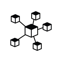 Obraz premium Blockchain Network icon vector stock illustration