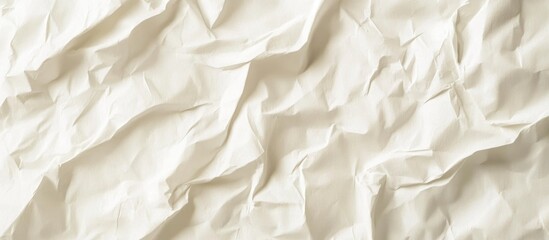 Obraz premium Crumpled white paper sheet texture background ideal for design and artistic projects