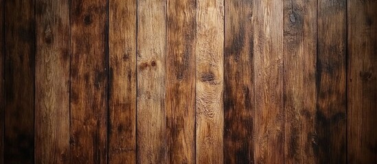 Naklejka premium Rustic wooden floor texture background with rich brown tones ideal for vintage or natural themed design projects.