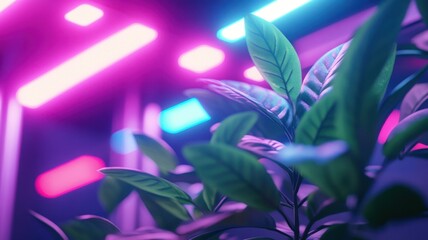 Modern Vertical Farming System Showcasing Lush Green Crops in a Sustainable Urban Environment