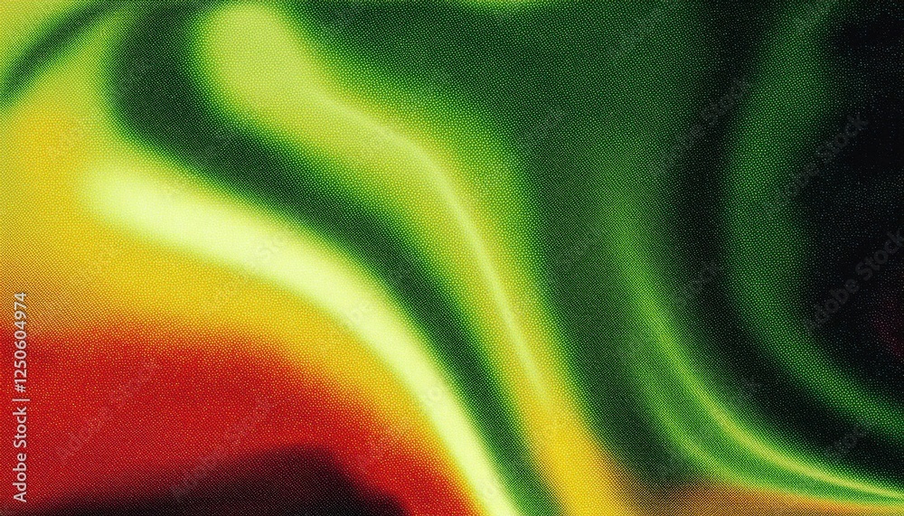 Aufkleber abstract digital wave pattern in green, yellow, and red tones creating a fluid texture for artistic background