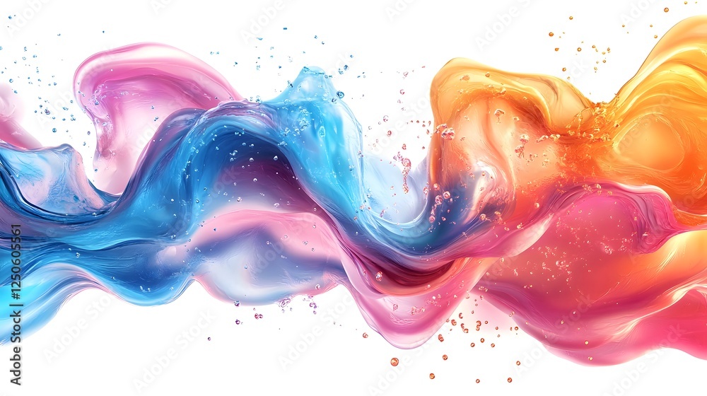 Fototapete mesmerizing abstract digital art featuring a dynamic and fluid motion of vibrant color gradients pai