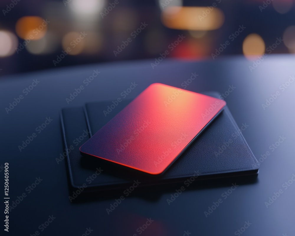 Poster futuristic cryptocurrency storage sleek metal hardware wallet on modern surface for enhanced securit