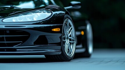 Black Sports Car Close Up