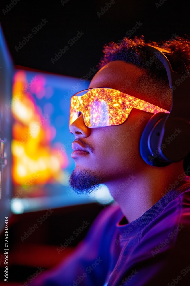 Poster Futuristic Tech Workshop Immersive Neon Graphics in Interactive Learning with VR Devices - Enhancing Digital Literacy and Innovation in Modern Educational Spaces