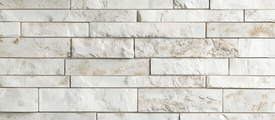 Distressed white brick wall texture showcasing an aged, rustic appearance ideal for background or architectural design projects.