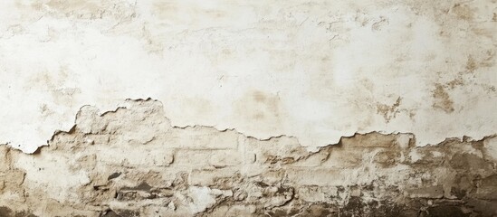 Obraz premium Textured vintage white brick wall with peeling plaster and rustic charm suitable for background or architectural design elements.