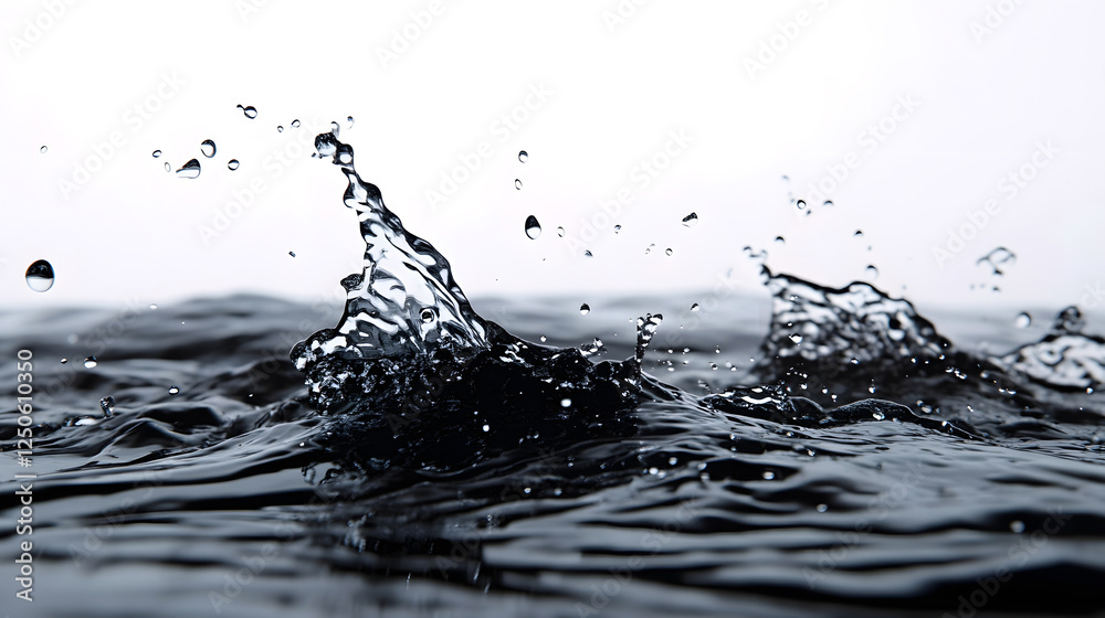 Fototapete Splashing water drops creating dynamic and abstract patterns on a wet transparent surface  The liquid flow and ripples form a captivating and refreshing natural scene with energy and movement
