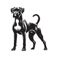 Strong and confident Boxer Dog silhouette for pet-related projects - Boxer Dog illustration - minimal Boxer Dog vector