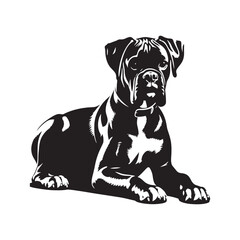 Artistic Boxer Dog silhouette crafted for stylish, high-quality visuals - Boxer Dog illustration - minimal Boxer Dog vector
