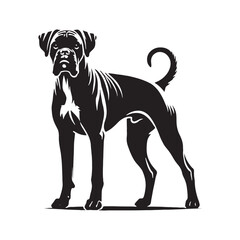 Unique Boxer Dog silhouette for eye-catching and bold designs - Boxer Dog illustration - minimal Boxer Dog vector