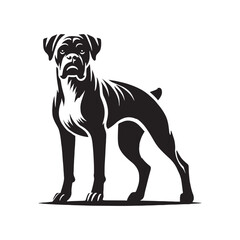 Modern Boxer Dog silhouette featuring sharp, well-defined lines - Boxer Dog illustration - minimal Boxer Dog vector